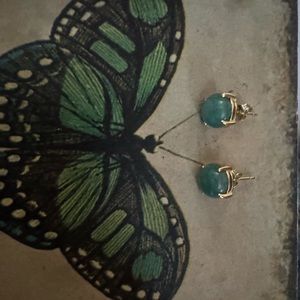 14k gold jade earrings